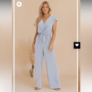 Front tie blue jumper